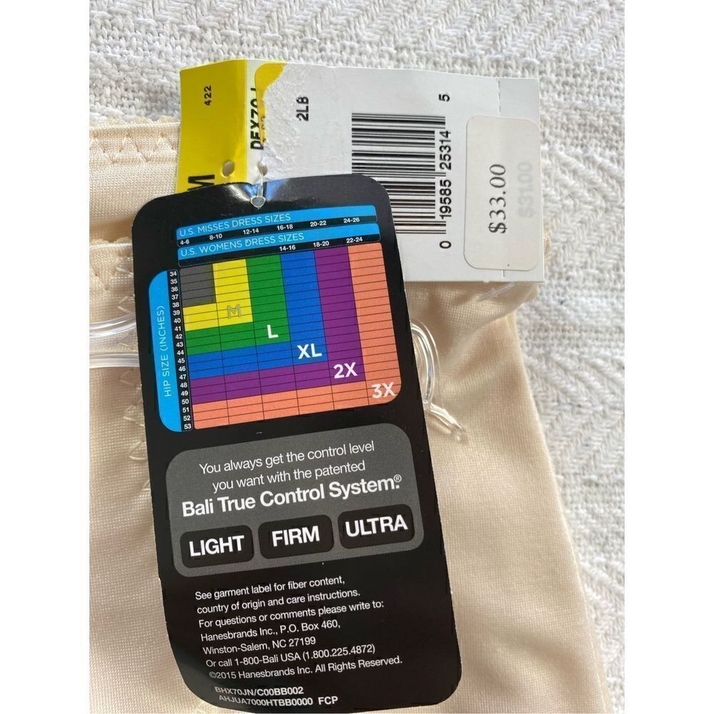Bali Women's MEDIUM Firm-Control Shapewear Brief Pack with Tummy Control 2pk - Picture 6 of 9